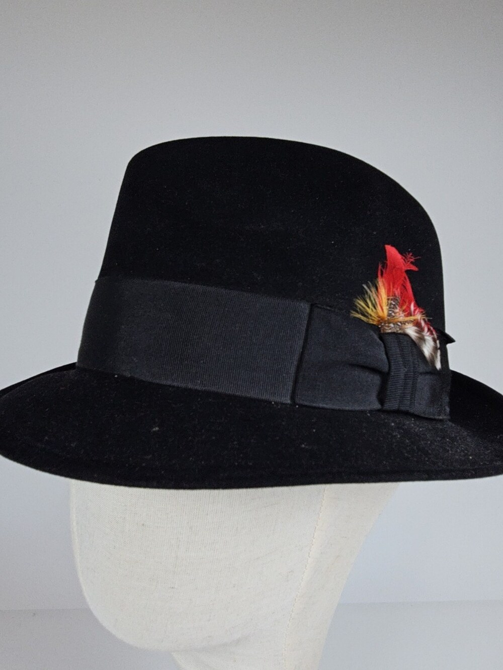 Resistol Self-Conforming Fedora Hat Black Wool Felt Men's